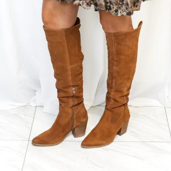 NEW DIBA TRUE Suede Cinna Full High Shaft Boots sable for women 364mn - Picture 1 of 11